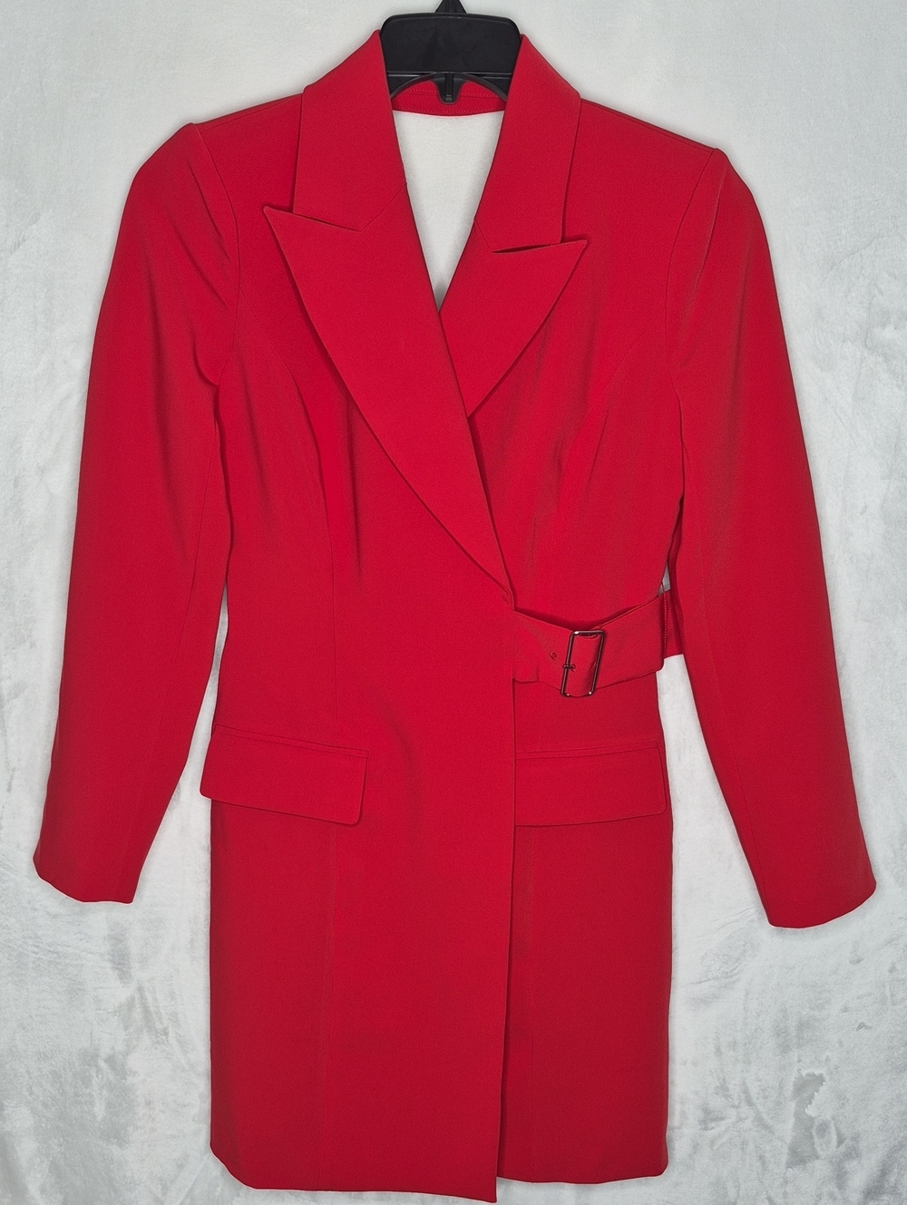 White House Black Market Belted Open-Back Suit Dress Red Size 2